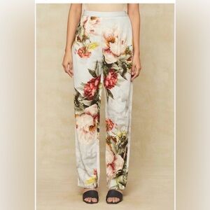New Designer Like Floral Wide Leg Pants - M/L